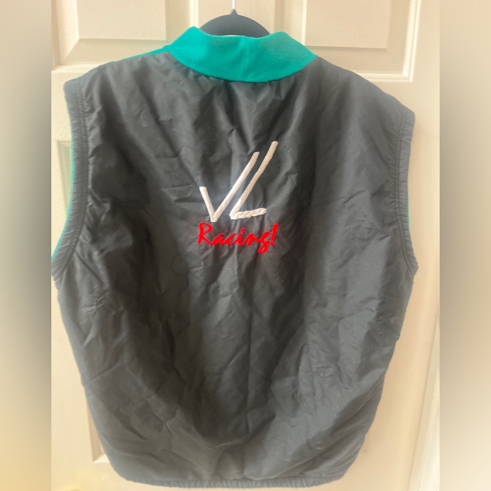 JL Racing Windbreaker Rowing Vest Black Green Sleeveless Size L